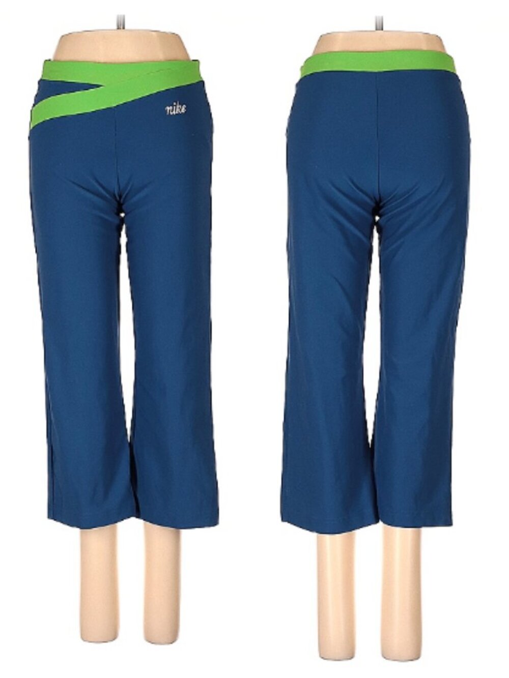 Nike Blue & Green Cropped Workout Training Pants